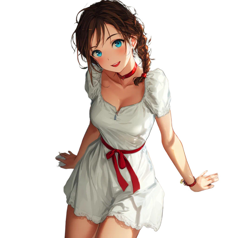 Anime Girl In Dress Vinyl Car Decal Sticker – Waterproof & UV-Resistant 8"