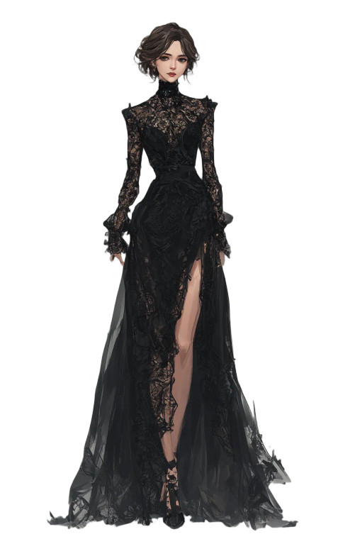 Black Lace Dress Vinyl Car Decal Sticker – Waterproof & UV-Resistant 8"