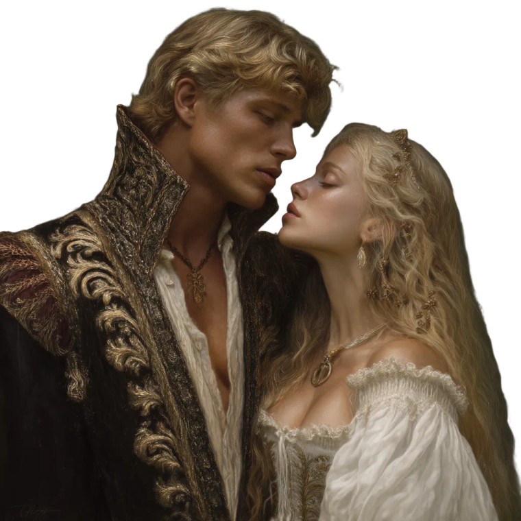 Victorian Passionate Couple V2 Vinyl Car Decal Sticker – Waterproof & UV-Resistant 8"