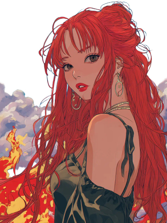 Fiery Red Hair Vinyl Car Decal Sticker – Waterproof & UV-Resistant 8"