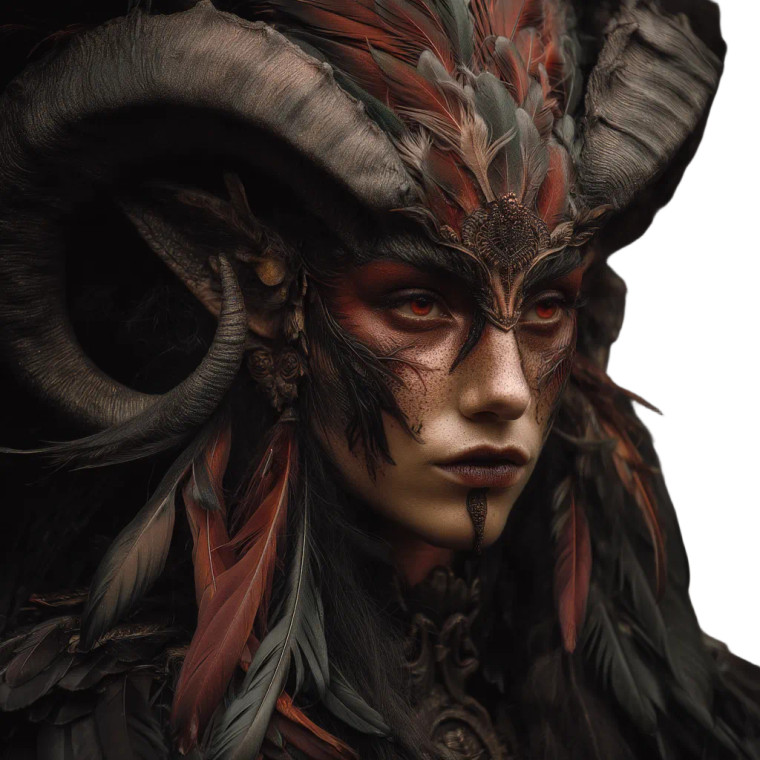 Feathered Warrior Creature Vinyl Car Decal Sticker – Waterproof & UV-Resistant 8"