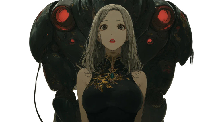 Anime Mecha Girl Vinyl Car Decal Sticker – Waterproof & UV-Resistant 8"