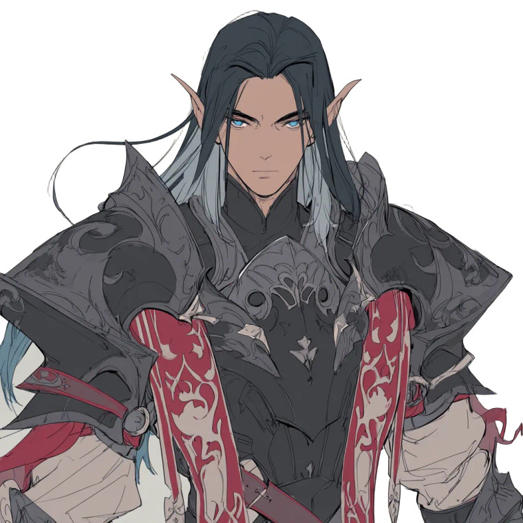 Dark Elven Knight V3 Vinyl Car Decal Sticker – Waterproof & UV-Resistant 8"