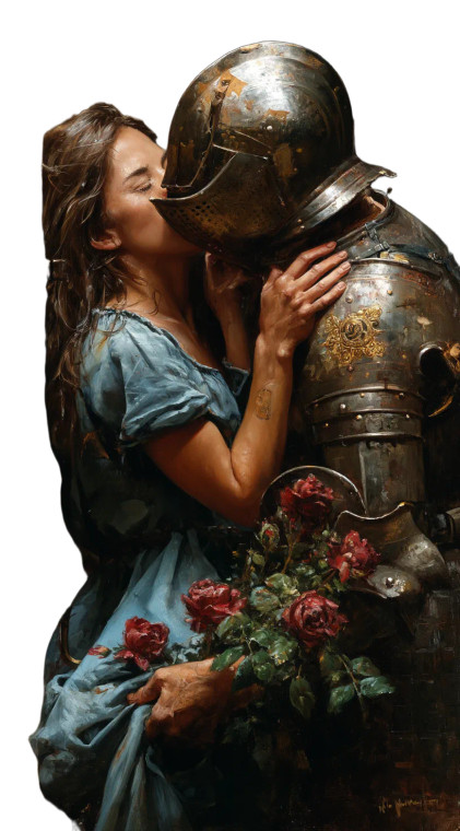 Knight'S Romantic Kiss V2 Vinyl Car Decal Sticker – Waterproof & UV-Resistant 8"