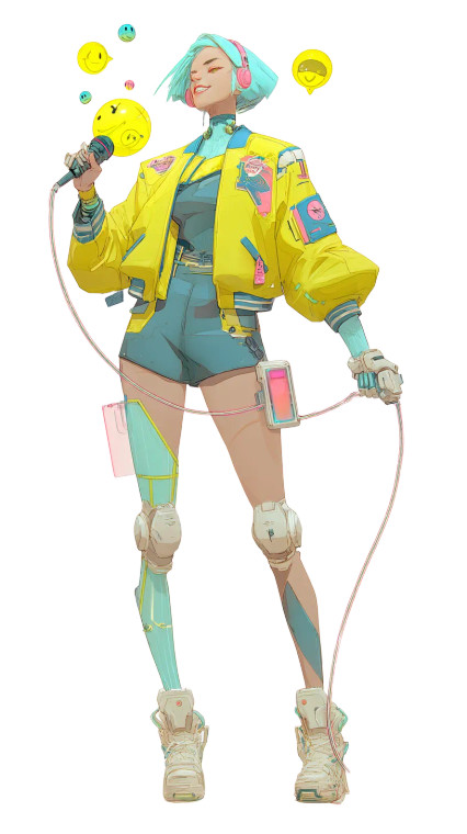 Futuristic Holographic Singer Vinyl Car Decal Sticker – Waterproof & UV-Resistant 8"