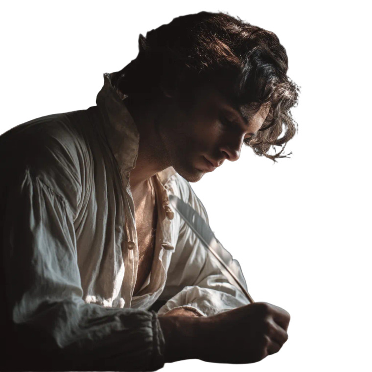 1820S Man Writing Vinyl Car Decal Sticker – Waterproof & UV-Resistant 8"