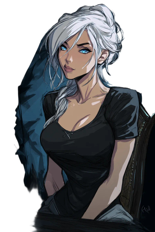 Fantasy Silver-Haired Woman V3 Vinyl Car Decal Sticker – Waterproof & UV-Resistant 8"