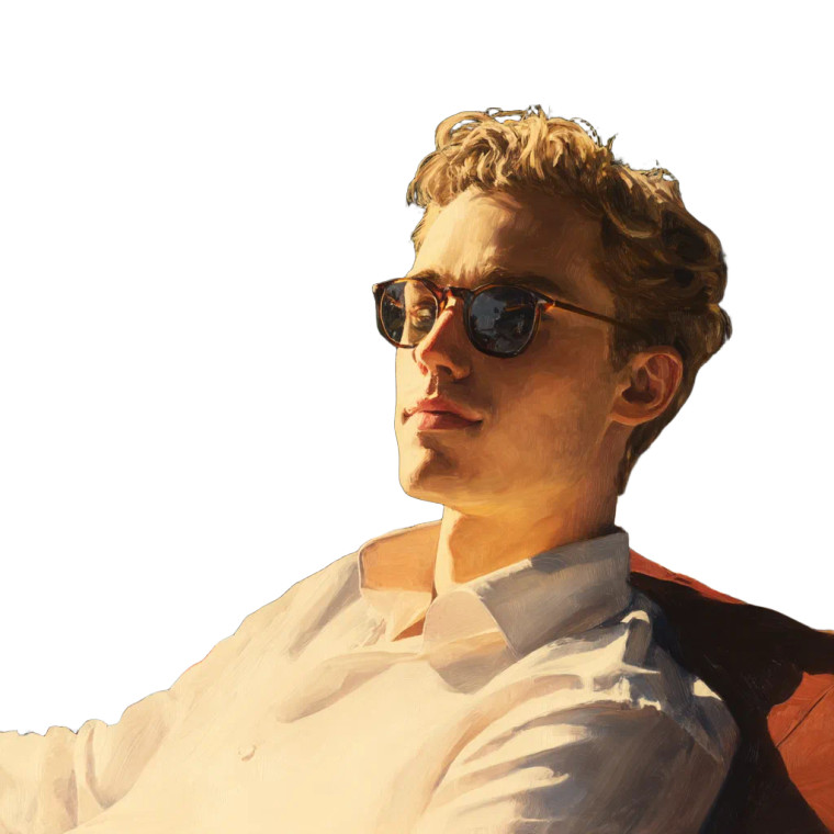 Aristocratic Man Lounging Vinyl Car Decal Sticker – Waterproof & UV-Resistant 8"