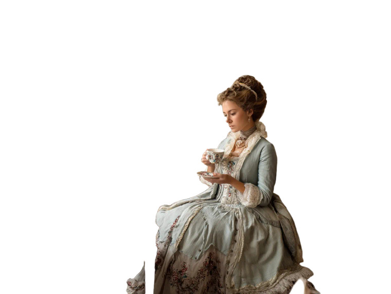 Lady With Tea Vinyl Car Decal Sticker – Waterproof & UV-Resistant 8"