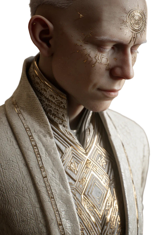 Futuristic Albino Man Vinyl Car Decal Sticker – Waterproof & UV-Resistant 8"