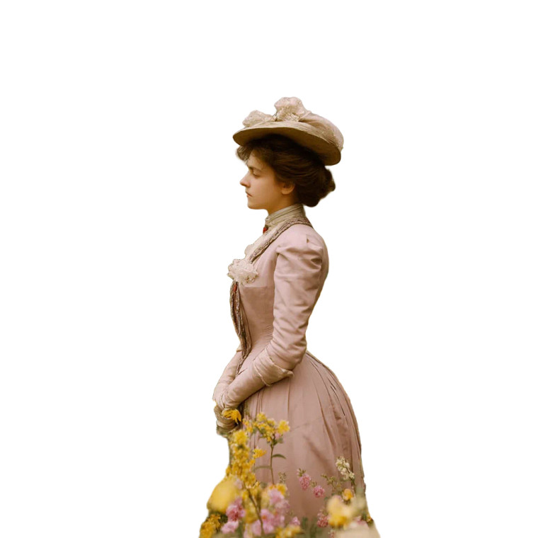 Belle Epoque Woman Vinyl Car Decal Sticker – Waterproof & UV-Resistant 8"