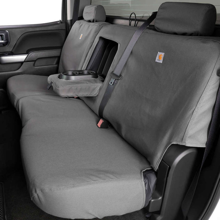 Carhartt SeatSaver Bench Seat Cover | Fits 2019-2023 Ram 1500 | Carhartt Tough Duck Weave Fabric | Gravel