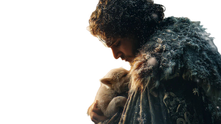 Jon Snow With Direwolf Vinyl Car Decal Sticker – Waterproof & UV-Resistant 8"