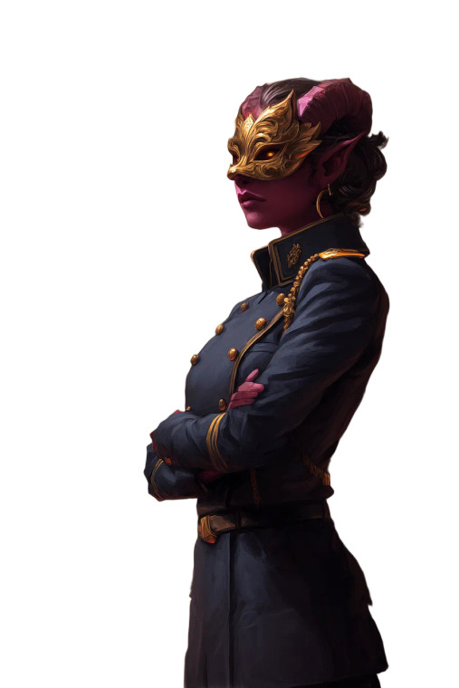 Tiefling Navy Captain Vinyl Car Decal Sticker – Waterproof & UV-Resistant 8"