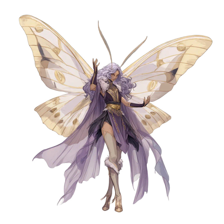 Mystical Moth Maiden Vinyl Car Decal Sticker – Waterproof & UV-Resistant 8"