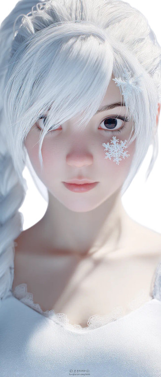 Snowflake-Eyed Girl Vinyl Car Decal Sticker – Waterproof & UV-Resistant 8"