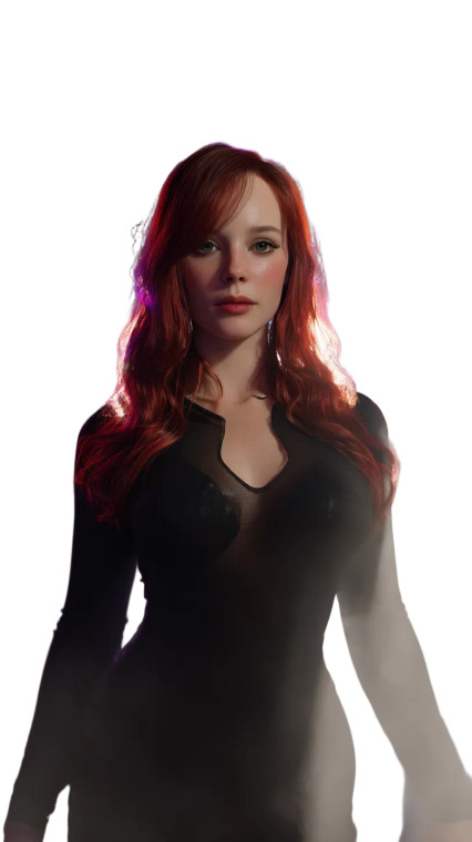 Red-Haired Model Vinyl Car Decal Sticker – Waterproof & UV-Resistant 8"