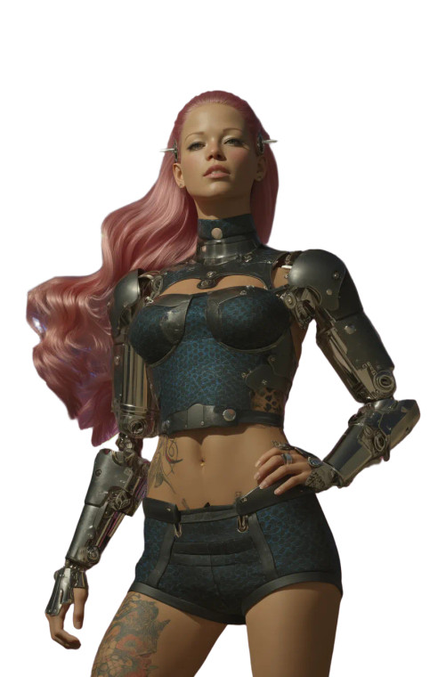 Cyberpunk Pink Warrior Vinyl Car Decal Sticker – Waterproof & UV-Resistant 8"