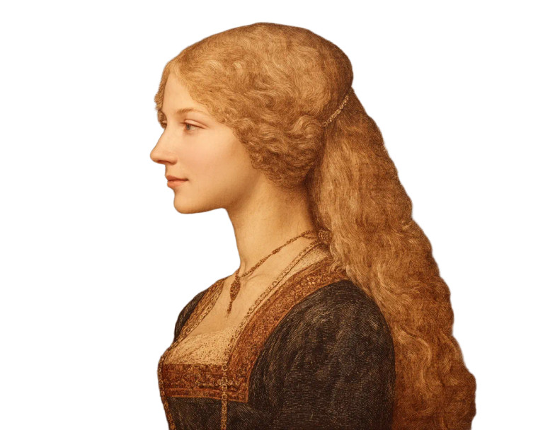 Renaissance Lady Portrait Vinyl Car Decal Sticker – Waterproof & UV-Resistant 8"