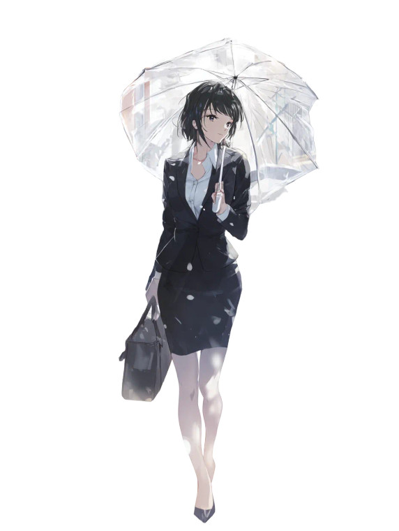 Office Lady Umbrella Vinyl Car Decal Sticker – Waterproof & UV-Resistant 8"