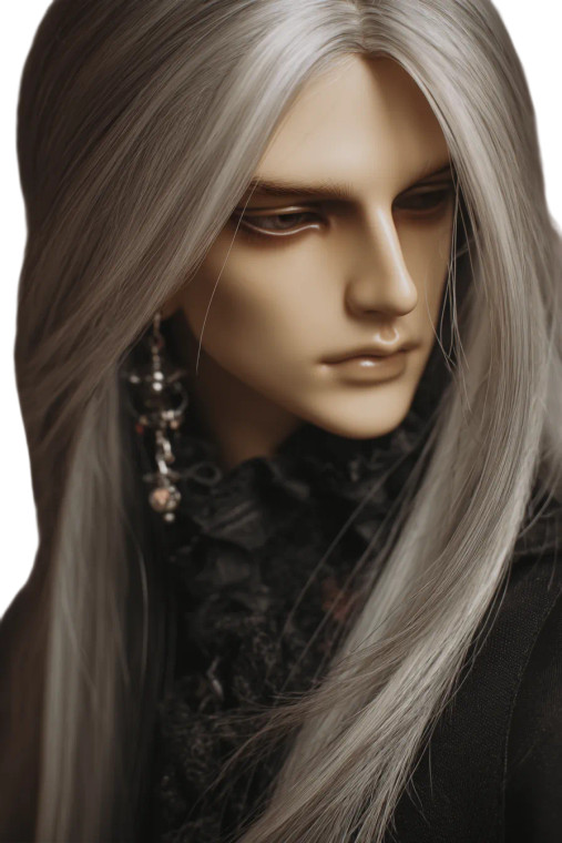 Elegant Silver-Haired Doll Vinyl Car Decal Sticker – Waterproof & UV-Resistant 8"