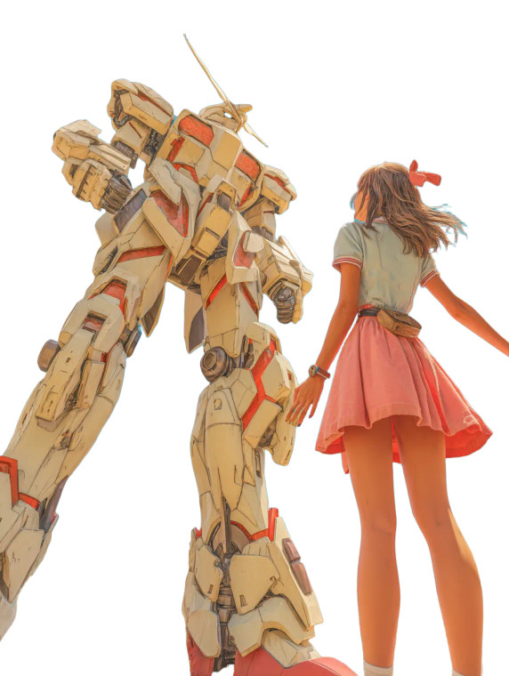 Girl And Mecha Vinyl Car Decal Sticker – Waterproof & UV-Resistant 8" Girl And Mecha Vinyl Car Decal Sticker – Waterproof & UV-Resistant 8"