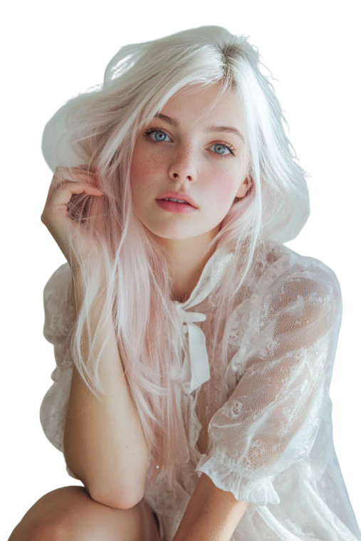 Ethereal Pink-Haired Woman Vinyl Car Decal Sticker – Waterproof & UV-Resistant 8"