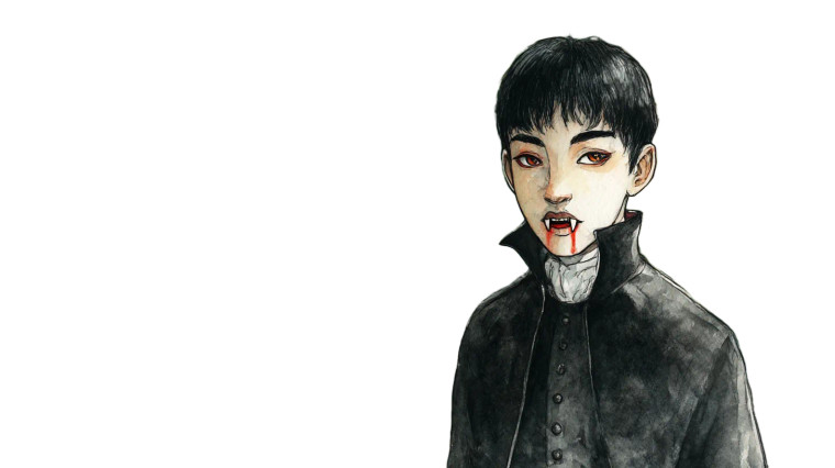 Gothic Vampire Boy Vinyl Car Decal Sticker – Waterproof & UV-Resistant 8"