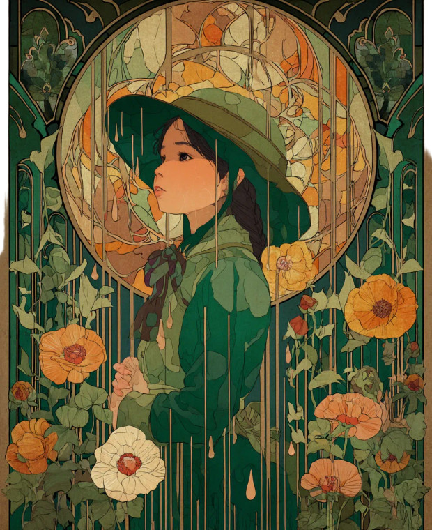 Summer Flora Girl Vinyl Car Decal Sticker – Waterproof & UV-Resistant 8"