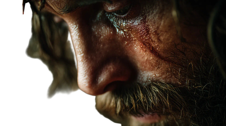 Jesus' Sorrowful Tear Vinyl Car Decal Sticker – Waterproof & UV-Resistant 8"