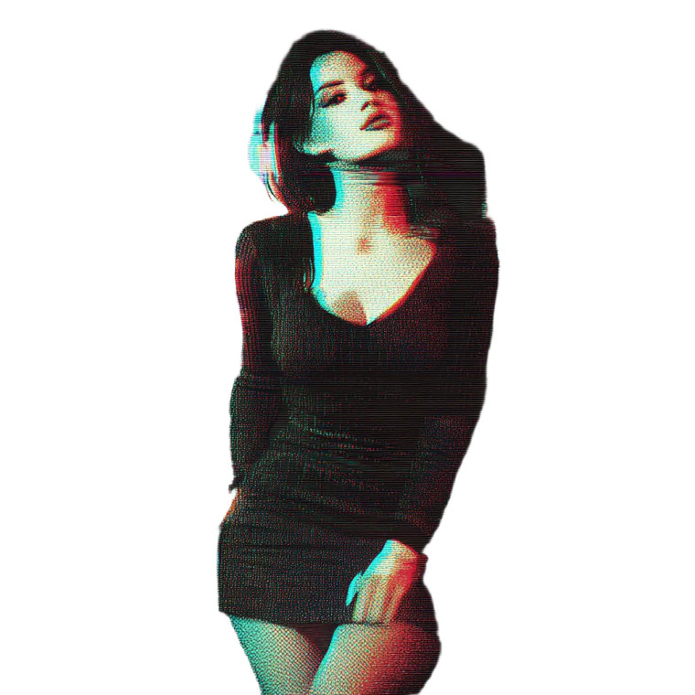 Vhs Glitch Woman Vinyl Car Decal Sticker – Waterproof & UV-Resistant 8"