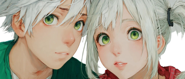 Anime Silver-Haired Duo Vinyl Car Decal Sticker – Waterproof & UV-Resistant 8"