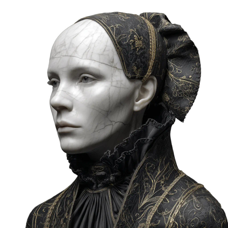 Marble Victorian Woman Vinyl Car Decal Sticker – Waterproof & UV-Resistant 8"