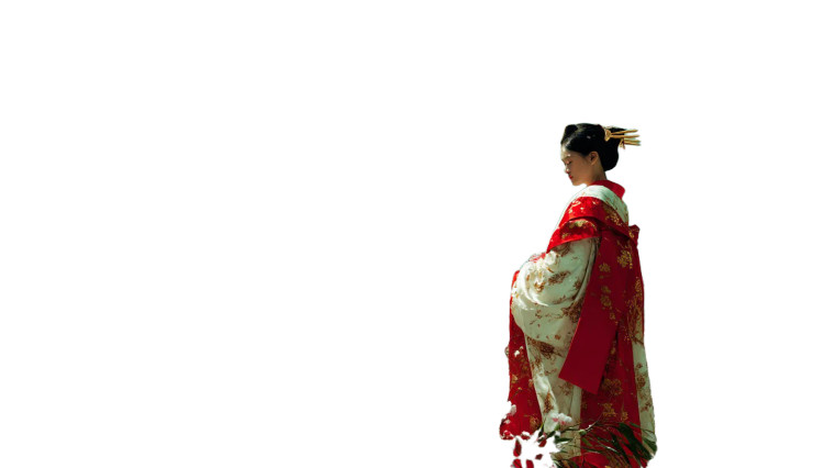 Ancient Kimono Beauty Vinyl Car Decal Sticker – Waterproof & UV-Resistant 8"