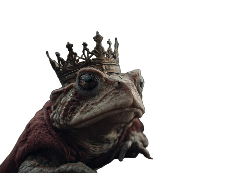 Royal Frog Portrait Vinyl Car Decal Sticker – Waterproof & UV-Resistant 8"