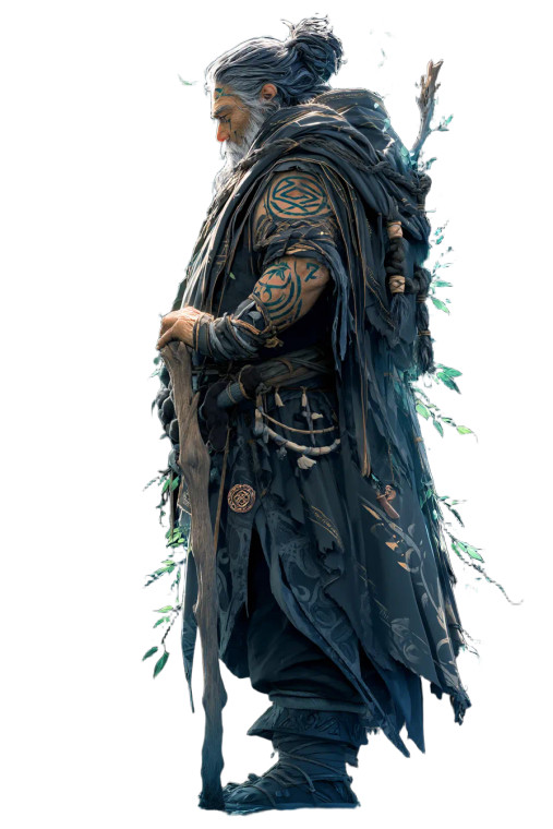 Druid With Staff Vinyl Car Decal Sticker – Waterproof & UV-Resistant 8"