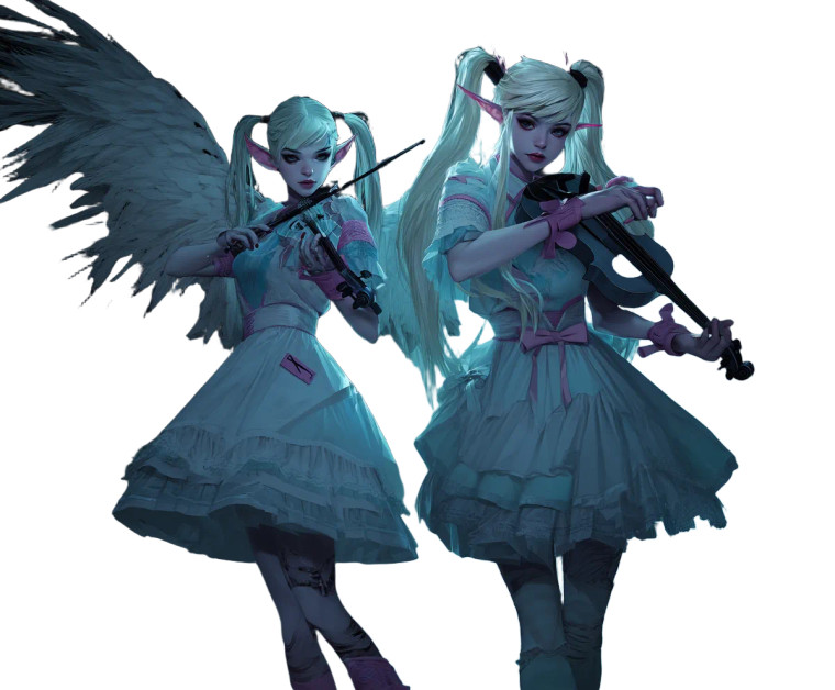 Kawai Angels Vinyl Car Decal Sticker – Waterproof & UV-Resistant 8"