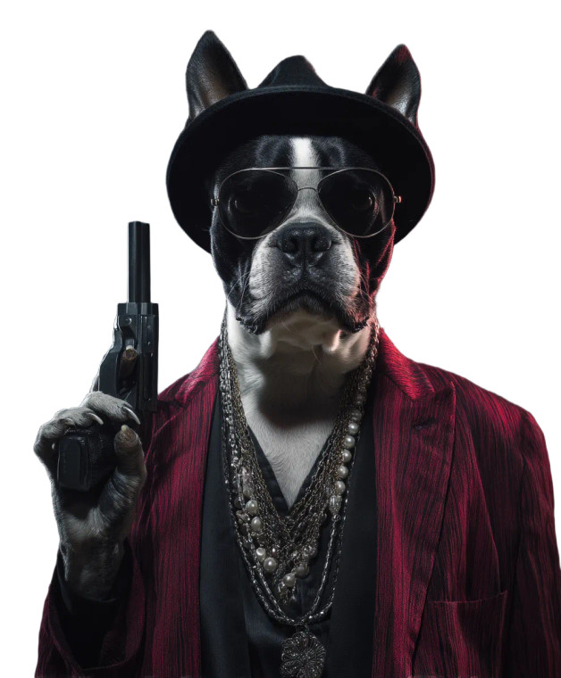 Boston Terrier Gangster Vinyl Car Decal Sticker – Waterproof & UV-Resistant 8"