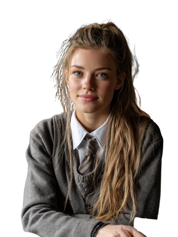 British School Girl Vinyl Car Decal Sticker – Waterproof & UV-Resistant 8"