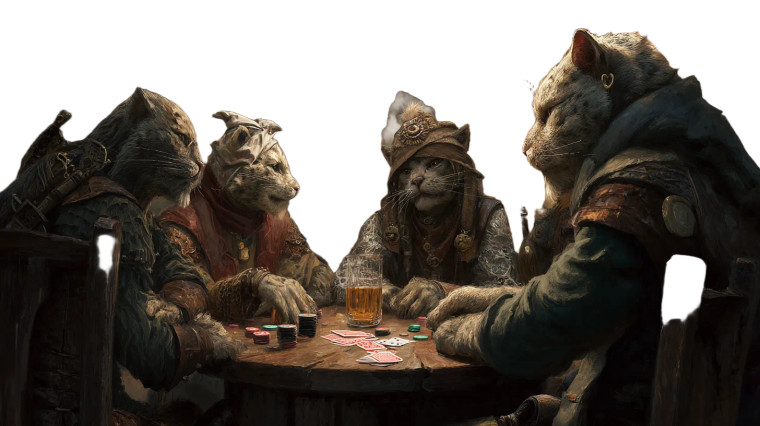 Khajiit Poker Night Vinyl Car Decal Sticker – Waterproof & UV-Resistant 8"