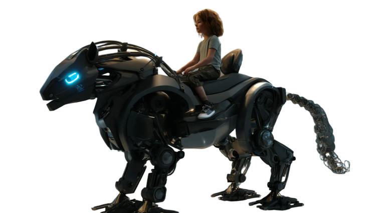 Futuristic Robotic Horse Ride Vinyl Car Decal Sticker – Waterproof & UV-Resistant 8"