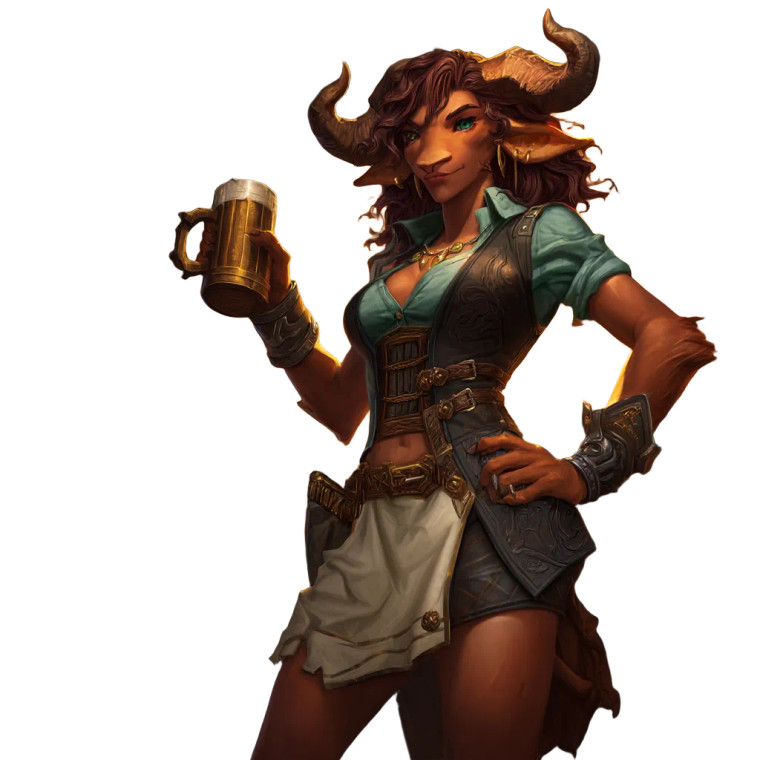 Minotaur Bartender Vinyl Car Decal Sticker – Waterproof & UV-Resistant 8"