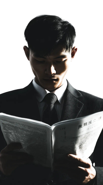 Chinese Reading Suit Vinyl Car Decal Sticker – Waterproof & UV-Resistant 8"