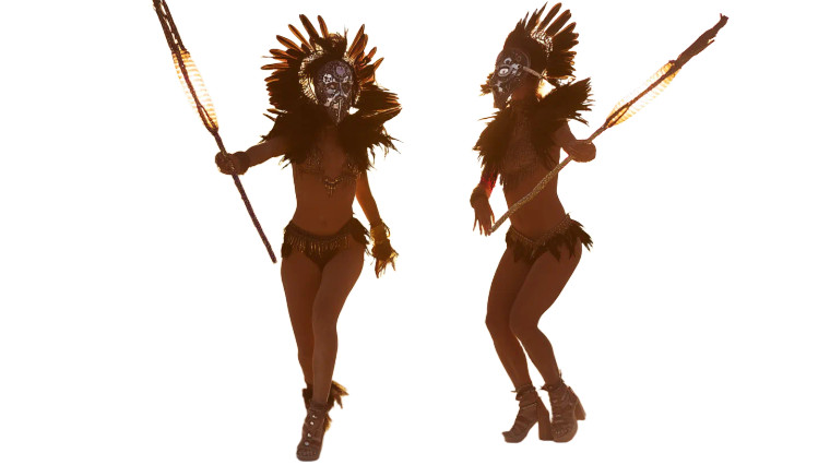 Tribal Dance Duo Vinyl Car Decal Sticker – Waterproof & UV-Resistant 8"