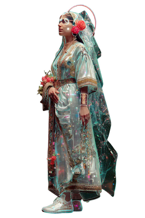 Cyberpunk Moroccan Woman Vinyl Car Decal Sticker – Waterproof & UV-Resistant 8"