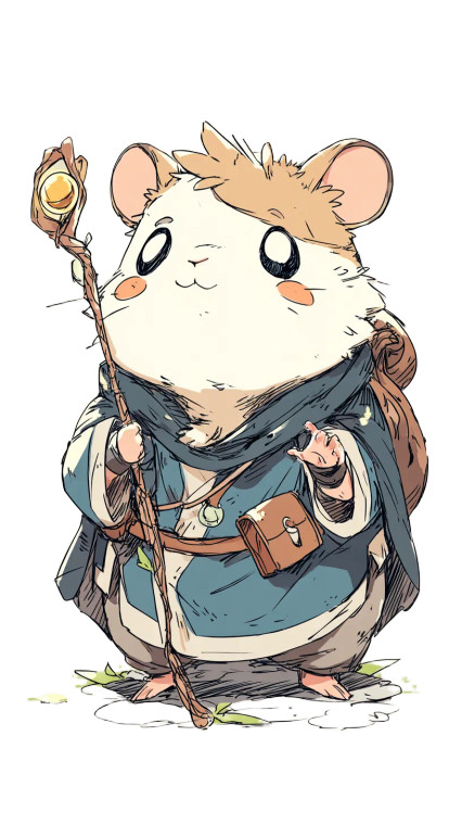 Chubby Hamster Mage Vinyl Car Decal Sticker – Waterproof & UV-Resistant 8"