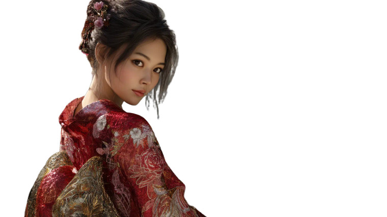 Serene Kimono Woman Vinyl Car Decal Sticker – Waterproof & UV-Resistant 8"