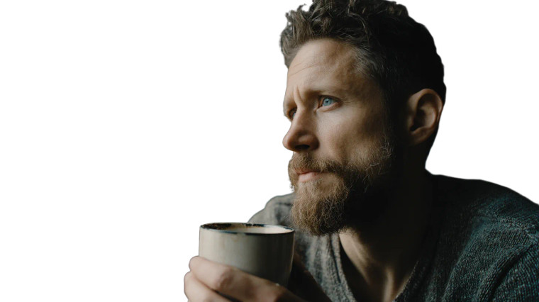 Man Drinking Coffee Vinyl Car Decal Sticker – Waterproof & UV-Resistant 8"