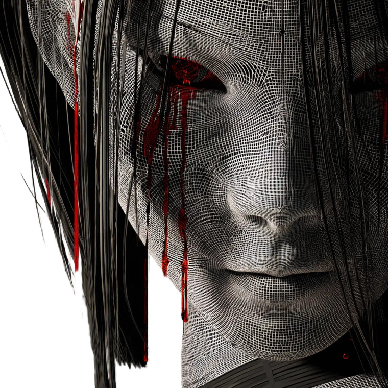 Surreal Asian Portrait Vinyl Car Decal Sticker – Waterproof & UV-Resistant 8"