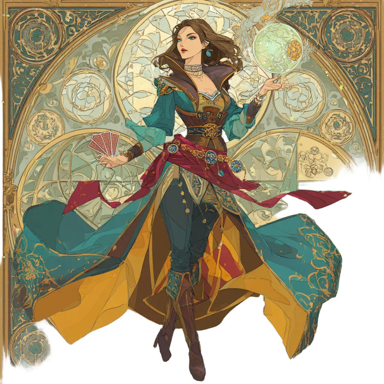 Fantasy Fortune Teller Vinyl Car Decal Sticker – Waterproof & UV-Resistant 8"